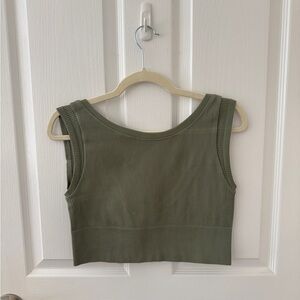 Aerie Sage Green Ribbed Top